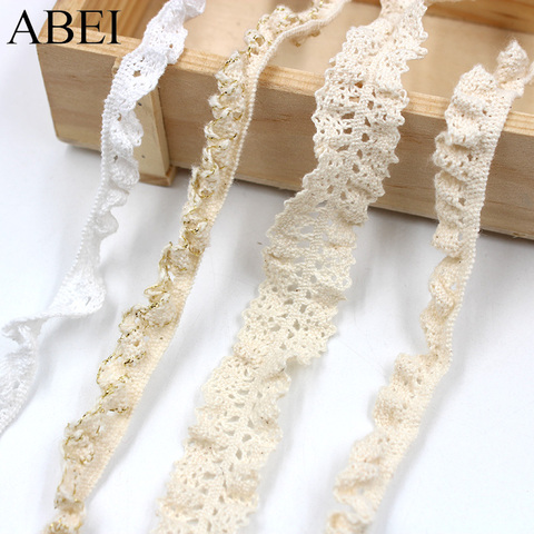 Garnitures élastiques en dentelle Beige, 10yards/lot ► Photo 1/6