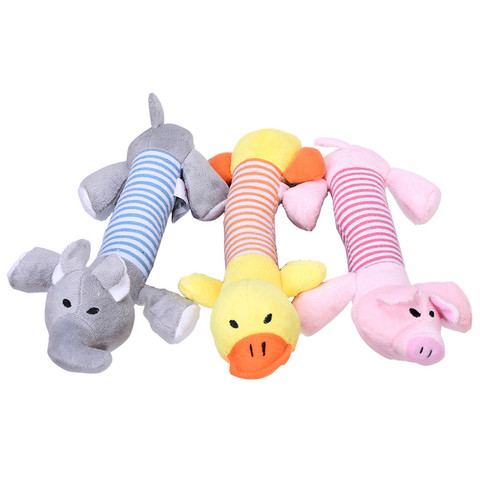 Jouets durables en peluche pour chiens et chats pour animaux de compagnie, jouets durables en peluche, jouet sonore à mâcher, pour tous les animaux domestiques, éléphants, canard, cochon, en peluche ► Photo 1/6