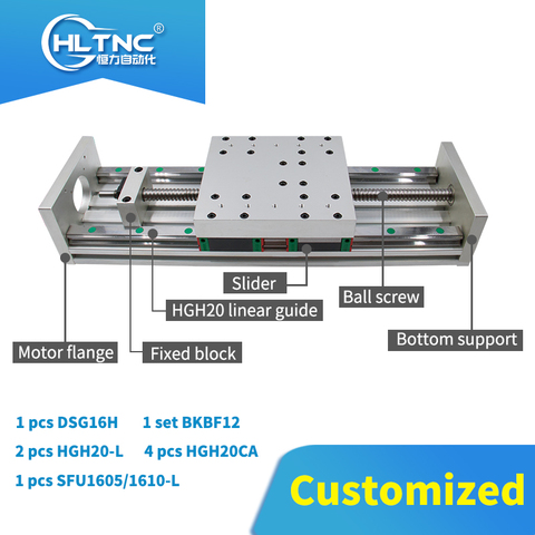 Livraison gratuite Z axe voyage scène de mouvement X Y Z table de scène HGR20 rail linéaire/SFU1605/1610 vis à billes pour CNC routeur ► Photo 1/6