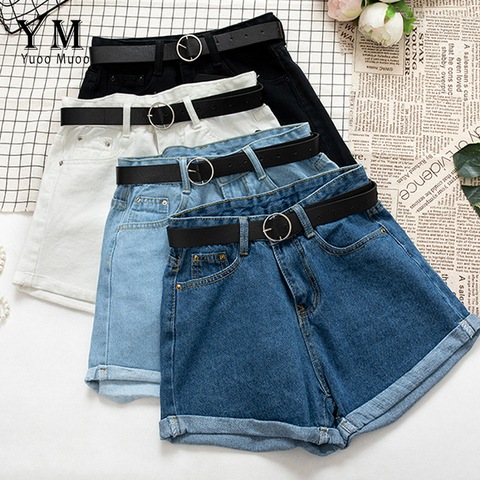 YuooMuoo – Shorts en jean pour femmes, tenue décontractée, taille haute, Slim, Chic, tendance, été ► Photo 1/6