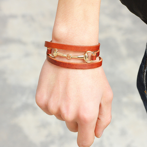 Bracelets en cuir multicouches pour femmes et hommes, bijoux simples et tendance, offre spéciale ► Photo 1/6