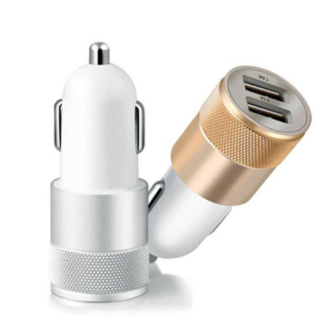EAFC – chargeur de voiture universel, double USB, en métal plat, pour téléphone portable, petit canon en acier, 2.1V ► Photo 1/6