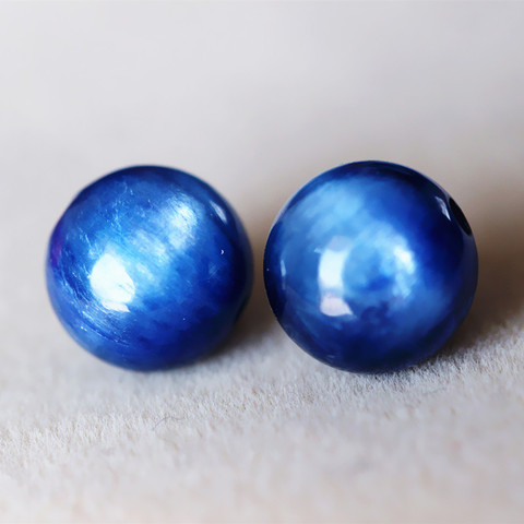 6A perles amples bleues KYANITE, rondes, 6/8/10/12/14/16/18/20MM, pour la fabrication de bijoux à bricoler soi-même, vente en gros FPPJ, nature ► Photo 1/3