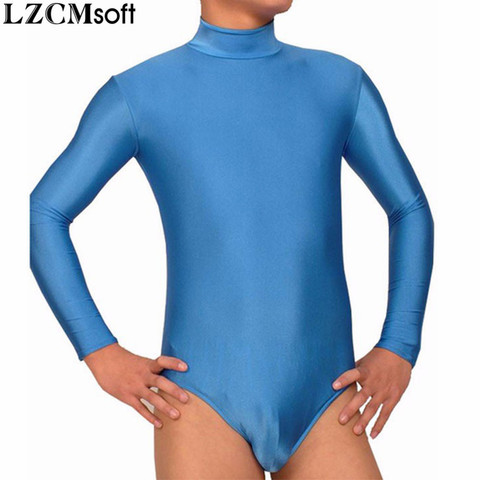 LZCMsoft – justaucorps à manches longues pour hommes, combinaison de sport, en Nylon Spandex, sous-vêtements, cours de danse ► Photo 1/1