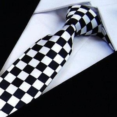 HOOYI – cravate Slim à carreaux pour hommes, en Polyester, à la mode, noir et blanc, papillon, collection 2022 ► Photo 1/6