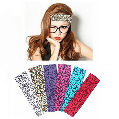 Cheetah-bandeaux en coton léopard Yoga | Bandeaux extensibles pour femmes, bandes de cheveux de sport 2 