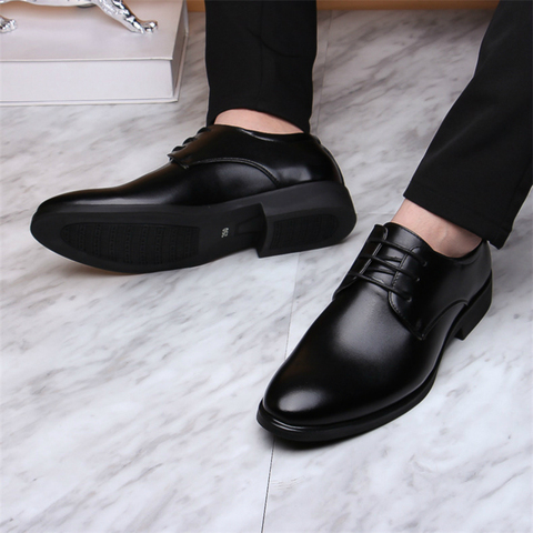 Mazefeng 2022 nouvelle marque classique homme bout pointu chaussures habillées hommes en cuir verni noir chaussures de mariage Oxford chaussures formelles grande taille ► Photo 1/5