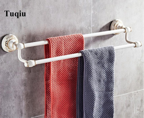 Porte-serviettes mural Antique/noir/blanc | Barres à serviettes simple/double, accessoires de salle de bain ► Photo 1/6