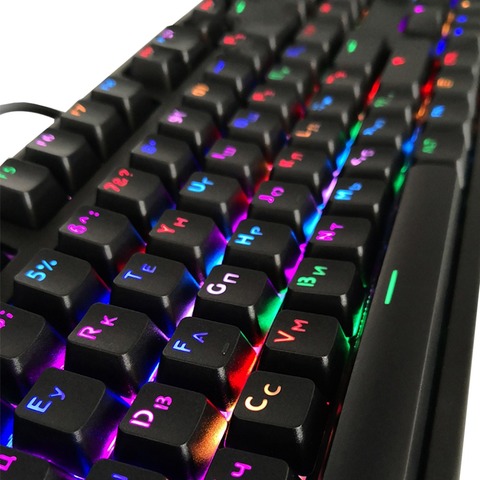 Capuchons de touches Double injection en PBT, 104, 10 Styles, translucides, anglais/russe, rétro-éclairage, pour interrupteur de clavier Cherry MX ► Photo 1/6