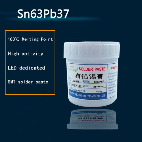 Basse température Sans nettoyage Plomb SMT portant LED de Pâte À Souder SMT BGA Soudure Flux Sn63Pb37 500g ► Photo 1/4