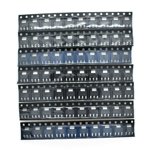 Kit de régulateur de tension AMS1117, 70 pièces, 1.2V/1.5V/1.8V/2.5V/3.3V/5.0V/ADJ 1117 7 valeurs, 10 pièces chacune ► Photo 1/6