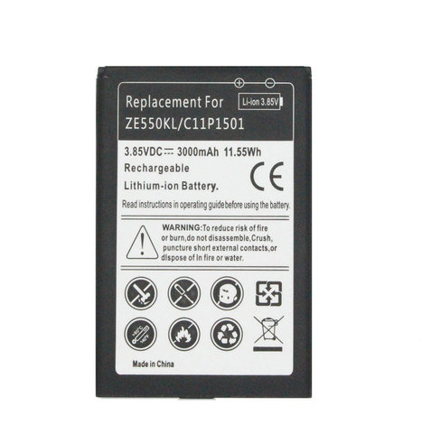 Batterie de remplacement pour Asus Zenfone 2 Laser ZE601KL, 1x3000mAh/11.55Wh C11P1501, pour Selfie ZE550KL, ZE600KL, ZD551KL ► Photo 1/6