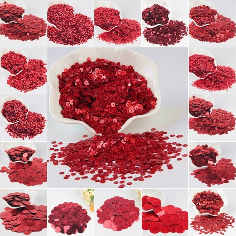 Paillettes rouges en PVC, 3mm-25mm, pour Nail Art, Scrapbooking, couture, bricolage, décoration de mariage ► Photo 1/6