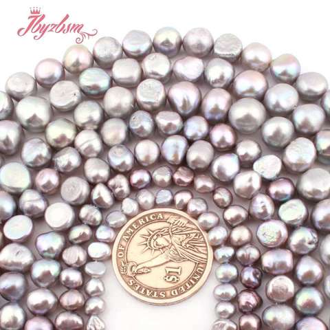 Perle d'eau douce grise naturelle Baroque perles de pierre naturelle en vrac pour bricolage femmes collier Bracelet boucles d'oreilles fabrication de bijoux 15