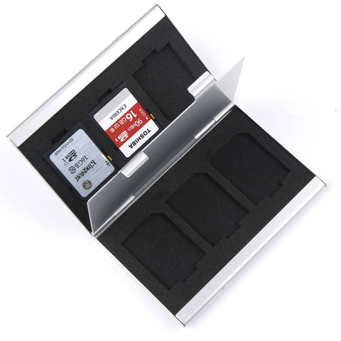 Boîte de rangement pour carte mémoire MMC, en aluminium, 6 étuis pour carte mémoire SD MMC TF ► Photo 1/6