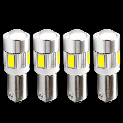 Feux de dégagement automatique BA9S T4W 6 led 5630 5730 smd, feux de position pour voiture, ampoules de stationnement, lampe de lecture dôme, lumière de plaque d'immatriculation, 4 pièces ► Photo 1/6