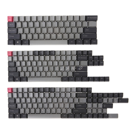 Noir gris mélangé Dolch épais PBT 104/87/61 Keycaps OEM profil clés casquettes ► Photo 1/6