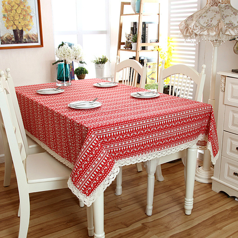 Nappe de Table en coton et en lin, en dentelle blanche, nappe de Table, lavable, pour dîner et Banquet, mariage ► Photo 1/6