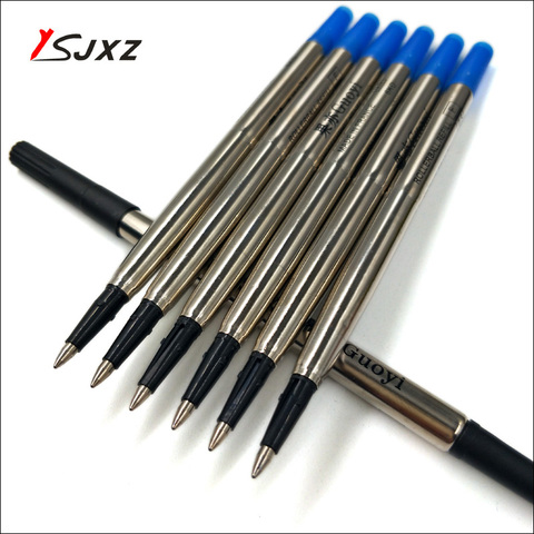 6 pcs/lot haute qualité noir ou bleu de bureau en métal 0.5mm Roller ball Pen Recharges écriture douce ► Photo 1/6