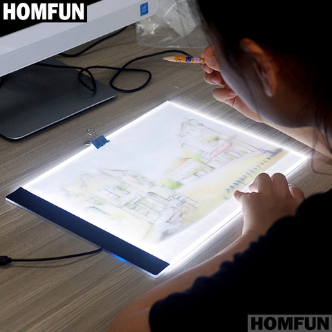 HOMFUN Ultra-Mince 3.5mm A4 LED Lumière Tablet Pad S'appliquent à L'UE/ROYAUME-UNI/UA/US/USB Plug Diamant Broderie Diamant Peinture Point De Croix ► Photo 1/6