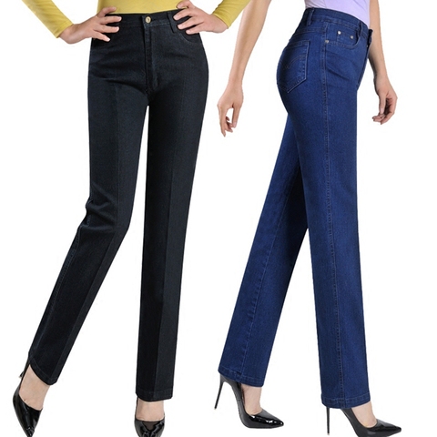 Pantalon nouveauté jean droit femme grande taille pantalon en jean femme ► Photo 1/6