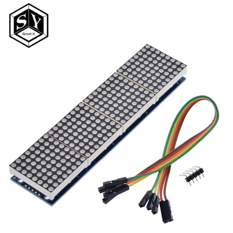 Great IT MAX7219 – Module matrice de points pour microcontrôleur Arduino, affichage 4 en 1 avec ligne 5P, 1 pièces ► Photo 1/5