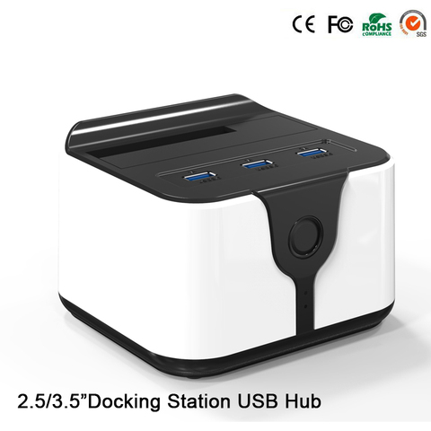 USB 3.0 HUB 3 USB 3.0 Port Sata HDD Docking Station 1 Bay Disco Disque Dur D'accueil Pour Disque Dur 2.5 