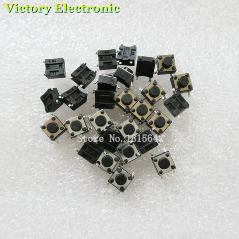 Interrupteur Tactile SMD 6x6x100mm 6x6x5mm 6/7/8/9/10/11/12/13/4.3 6x6 4 broches, 14/17 pièces interrupteurs à réinitialisation automatique ► Photo 1/1