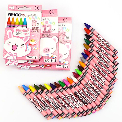 Crayons de dessin animé créatif 8/12/24 couleurs dessin Non toxique Pastels à l'huile enfants étudiant Pastel Crayons fournitures d'art ► Photo 1/6