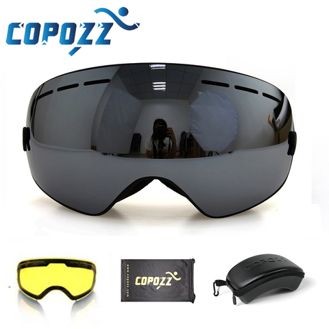 Copoz-lunettes de ski UV400 à 2 couches, anti-brouillard, de jour et de nuit, sphériques, ensemble de lunettes de neige pour snowboard, pour hommes et femmes ► Photo 1/6