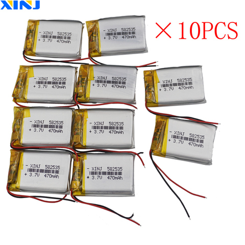 XINJ 10 pièces 3.7V 470mAh lithium polymère batterie lipo cell 582535 pour montre intelligente lecteur de musique MP3/MP4 DVC DVR caméra montres DVD ► Photo 1/6