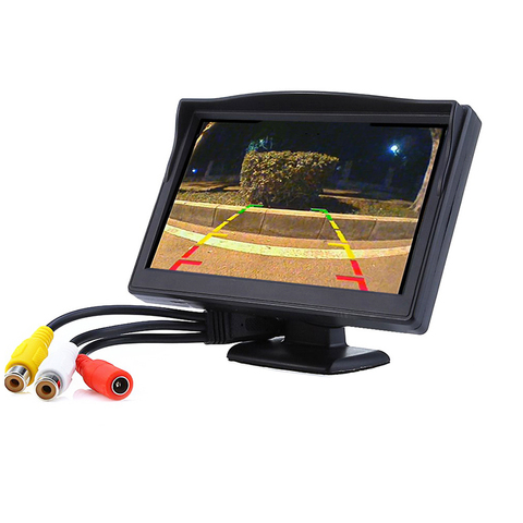 CVBS AHD – moniteur de voiture avec écran couleur TFT LCD de 5 pouces, lecteur vidéo DVD, audio pour voiture, caméra de recul ► Photo 1/6