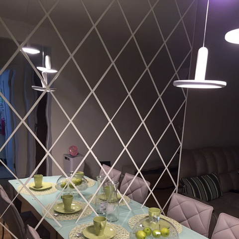 Miroir autocollant en forme de diamant 3D pour la maison, décor mural de fond de salon, décoration de Restaurant ► Photo 1/6