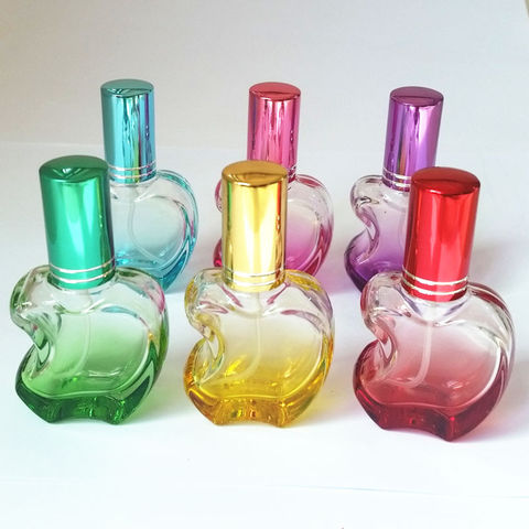 Flacon de parfum vide en verre coloré en forme de pomme, petit échantillon, vaporisateur de parfum Portable, rechargeable, 12ml, 1 pièce ► Photo 1/6