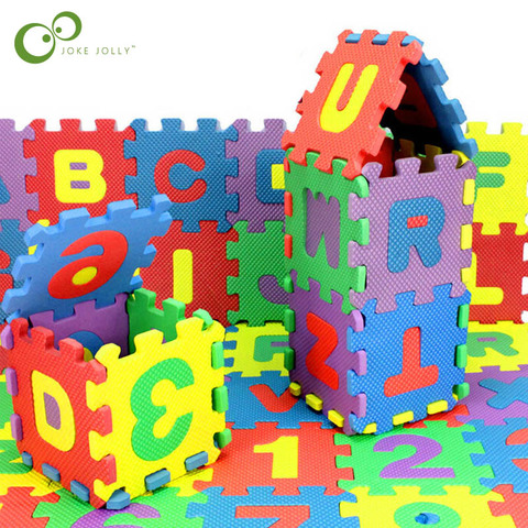 36 pièces/ensemble Mini Puzzles doux EVA mousse tapis enfants apprentissage éducation jouet numérique Alphabet lettres alphabétique numérique WYQ ► Photo 1/6