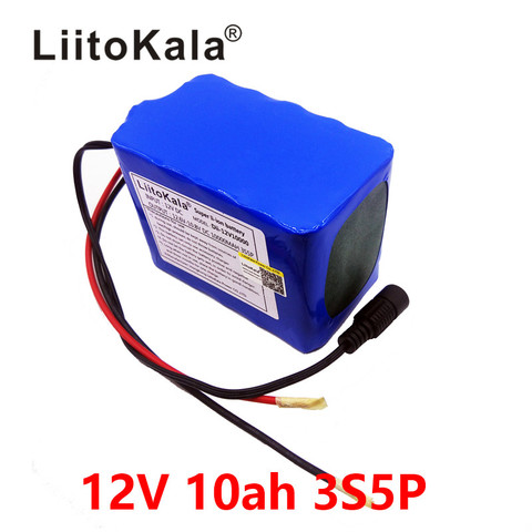 LiitoKala grande capacité 12 V 10Ah 18650 lithium batterie protection conseil 12.6 v 10000 mah capacité + 12 V 1A chargeur de batterie ► Photo 1/5