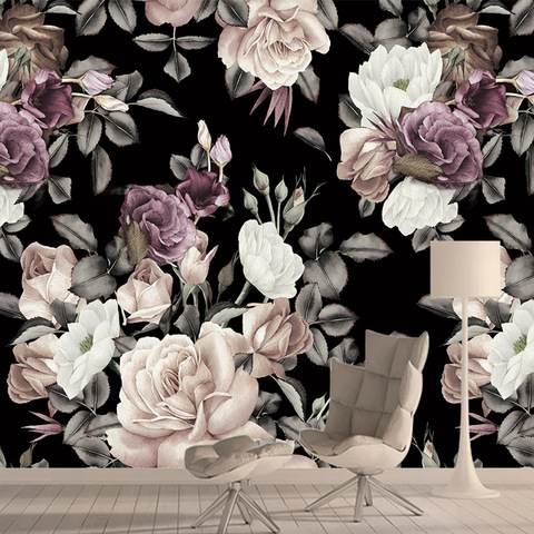 Papier peint avec pelure de pivoine et motif Floral en 3d, décoration d'interieur d'interieur ► Photo 1/6