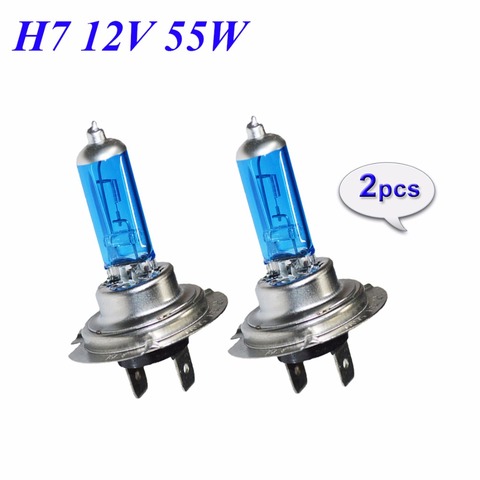 Hippcron 2 pièces 55 w H7 Halogène Ampoules Super Blanc Quartz Verre 12 v 5000 k Xénon Foncé Bleu De Voiture phare Ampoule Auto Lampe ► Photo 1/5