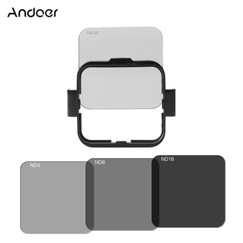 Andoer – Kit de protection d'objectif carré ND2/ND4/ND8/ND, pour GoPro Hero 4 Session avec support de cadre de montage de filtre ► Photo 1/6