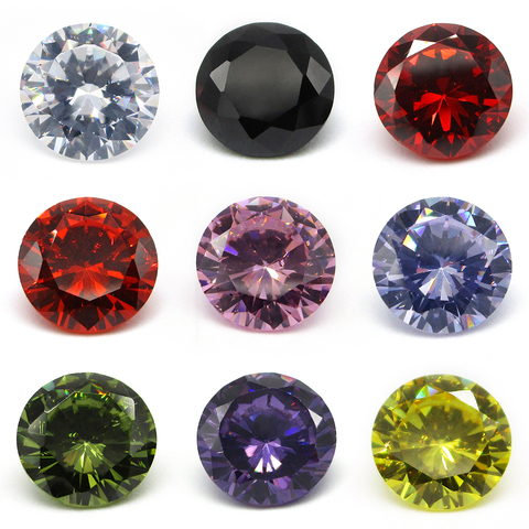 Pierres zircone cubique synthétiques en vrac, coupe ronde brillante, pierres CZ pour bijoux 1.0 ~ 10.0mm AAAAA, livraison gratuite ► Photo 1/2