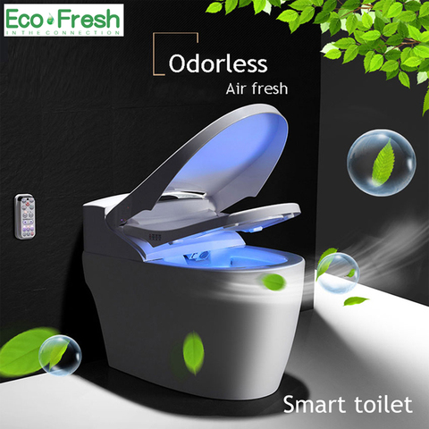 EcoFresh-housse de toilette intelligente | Intégré, automatique, eau instantanée intelligente, lavage, massage sec, télécommande ► Photo 1/6