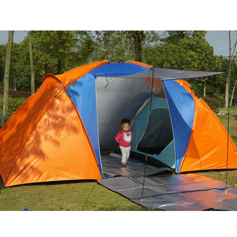 Qualité 5-8 personne grande tente imperméable à l'eau Double couche tente d'été en plein air Camping randonnée pêche chasse famille fête tente ► Photo 1/6