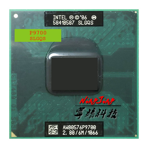 Intel Core 2 Duo Mobile P9700 SLGQS 2.8 GHz double-coeur double-fil processeur d'unité centrale 6 M 25 W Socket P ► Photo 1/1