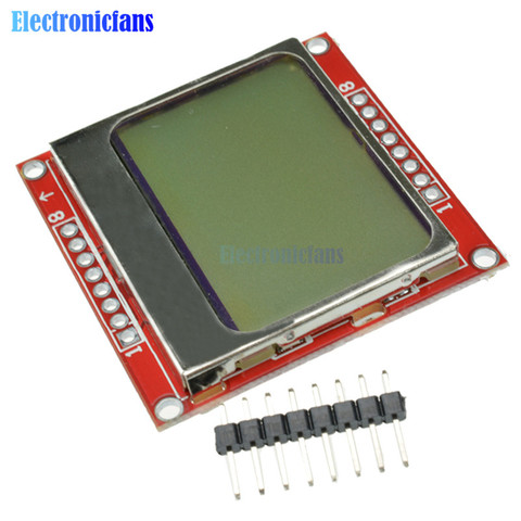 Module d'écran LCD 5100 avec rétroéclairage blanc, 84x48 84x48, matrice de points numérique 3.3V pour contrôleur Arduino ► Photo 1/5