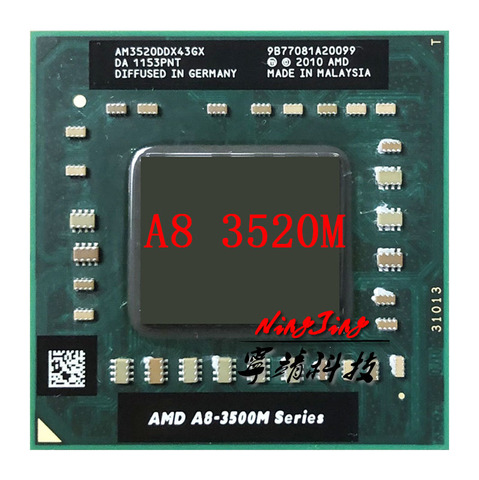 AMD A8-Series A8-3520M A8 3520 M 1.6 GHz Quad-Core Quad-Thread processeur d'unité centrale AM3520DDX43GX Socket FS1 ► Photo 1/1