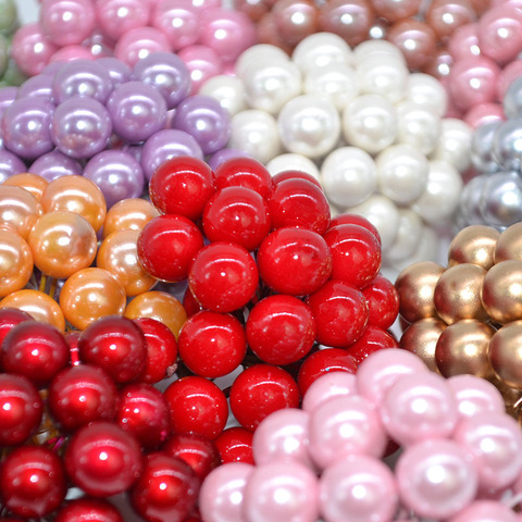 Mini perles artificielles en plastique 50 pièces/lot | Fleurs cerises fruits pour fête de noël, bricolage de couronne cadeau, décoration pour mariage ► Photo 1/6