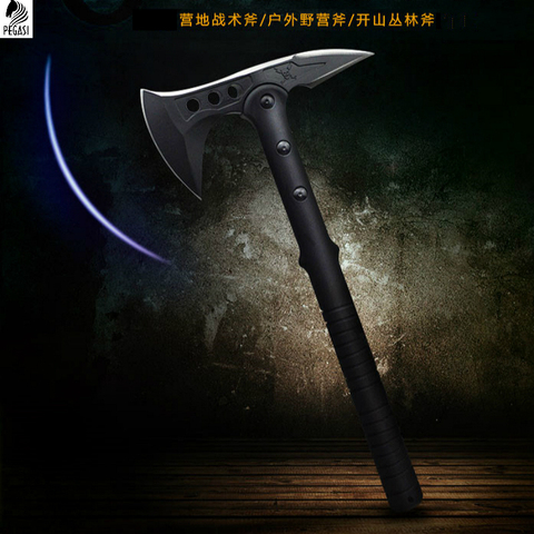 PEGASI CS-Axe tactique Tomahawk de l'armée, Axe de survie de chasse en plein air, Axe d'outil manuel pour le feu, AxE de hachette de glace ► Photo 1/4