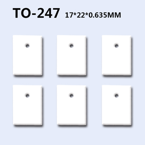 50 pcs 22*17*0.635/1/2mm avec trou 20*14 22*18 14*20 oxyde d'aluminium céramique IGBT MOS joint de refroidissement en céramique tampon de refroidissement rayonnant ► Photo 1/5