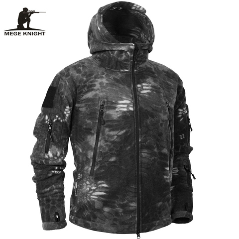 Mege Marque Automne Hiver Polaire Militaire Camouflage Tactique Hommes de Vêtements Polaire Chaud Multicam Armée Hommes Manteau Manteaux À Capuche ► Photo 1/6