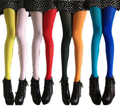 Collants en Patchwork pour femmes, collants extensibles, élastiques, deux couleurs, solide ► Photo 1/6